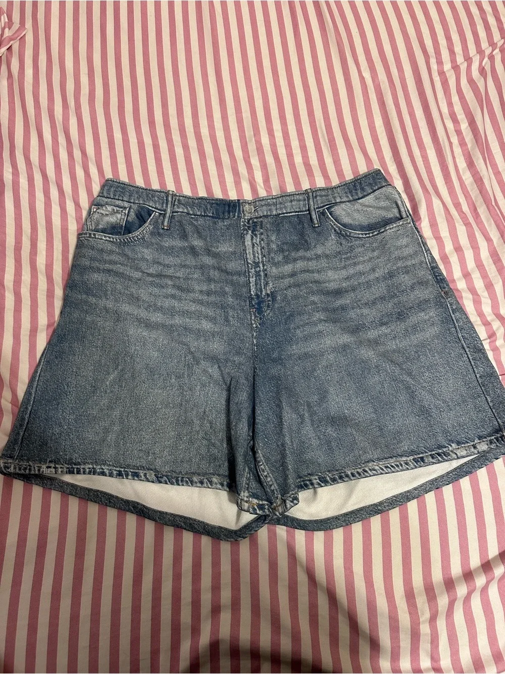 GAP Light Blue High-Rise Denim Shorts